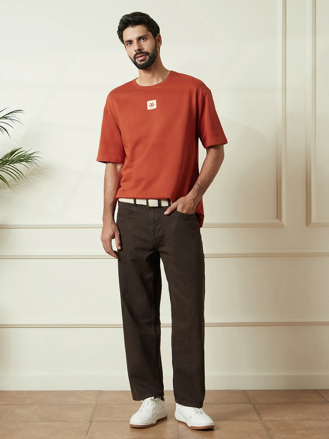 Heavy GSM Back Print T-Shirt | Rust - Image 2