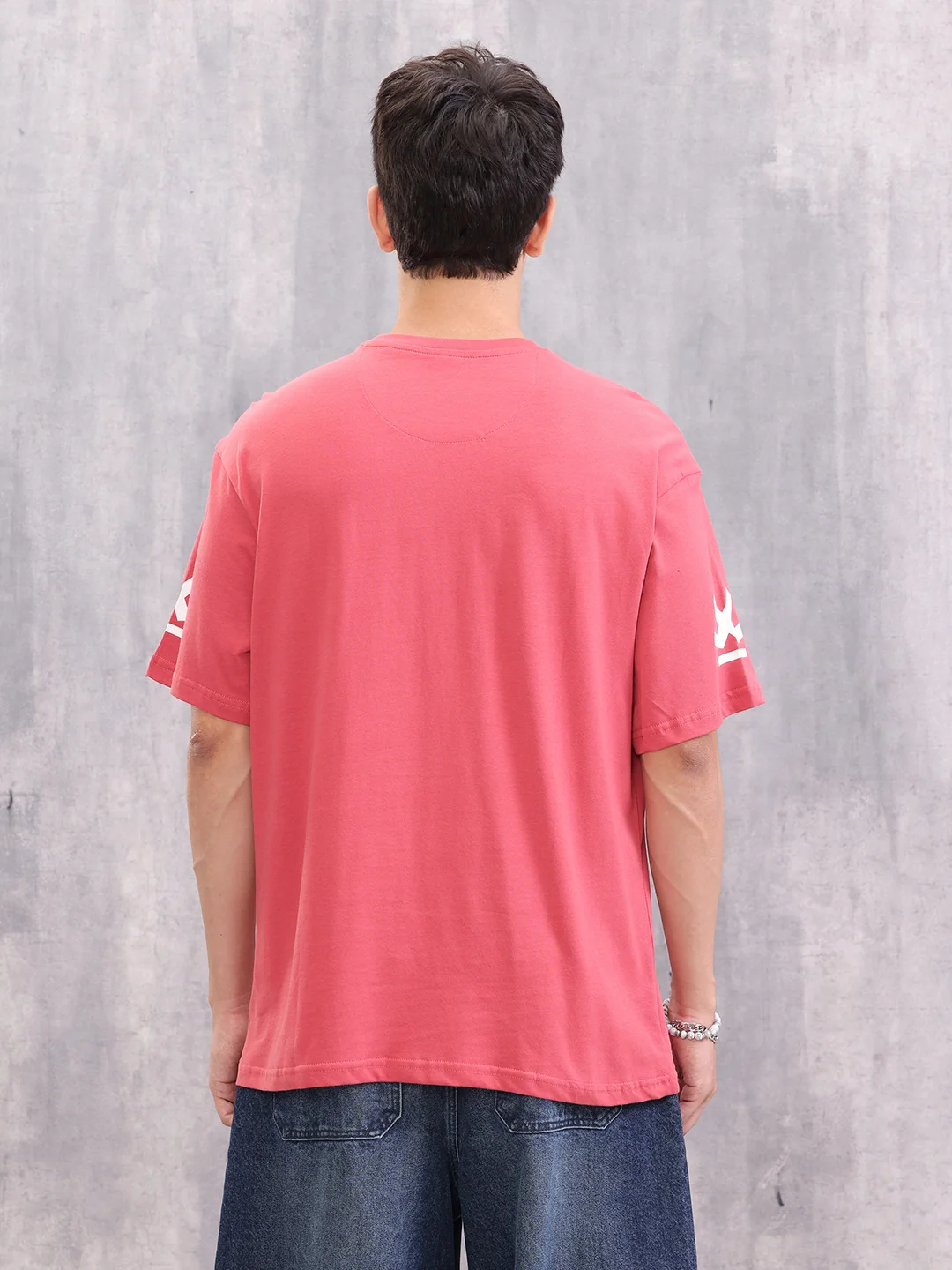 Wrogn Typo Printed Oversized Fit T-shirt | Red - Image 3