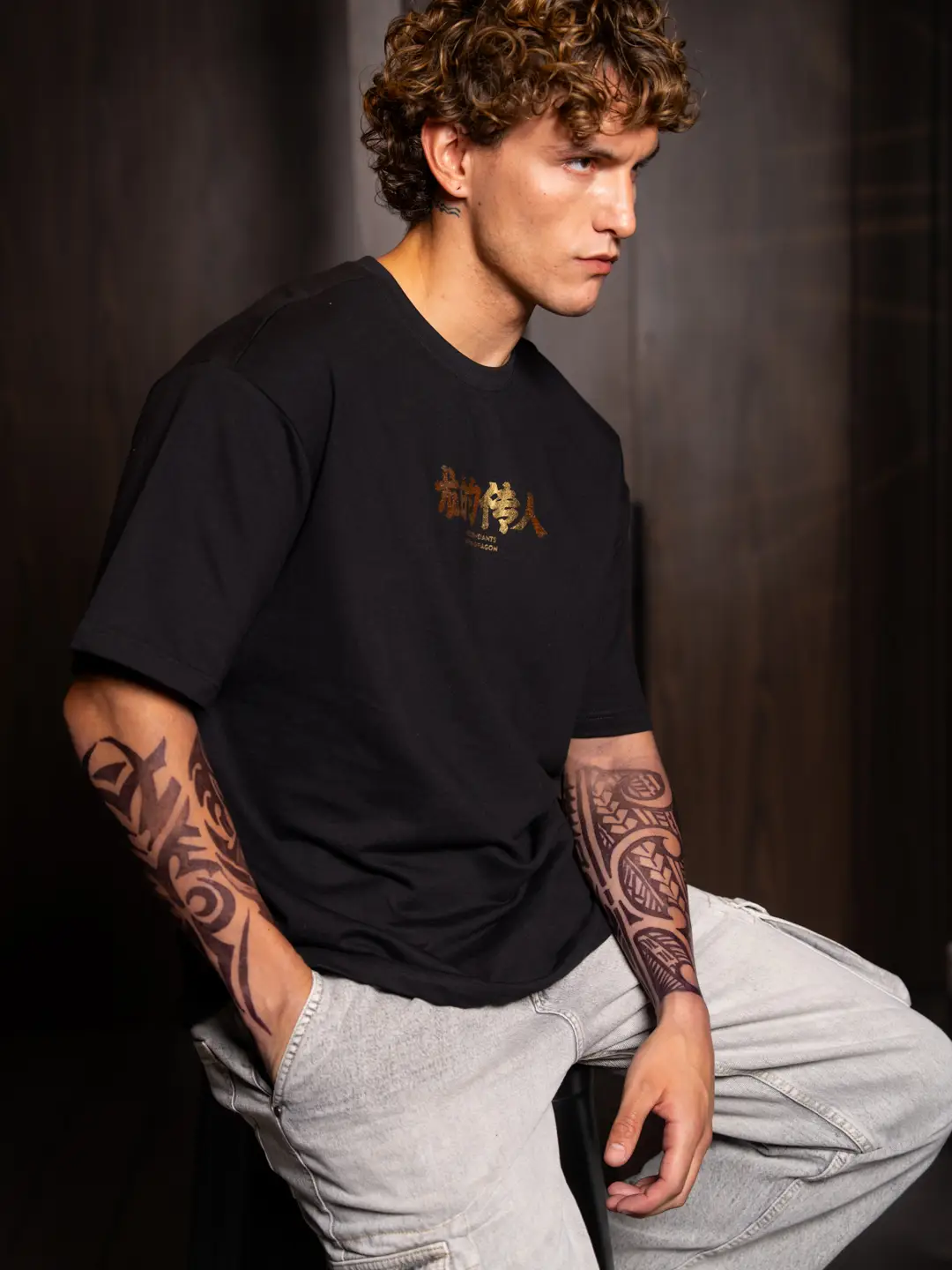 Wrogn X Aliens - The Yin-Yang Dragons | Black T-Shirt - Image 5
