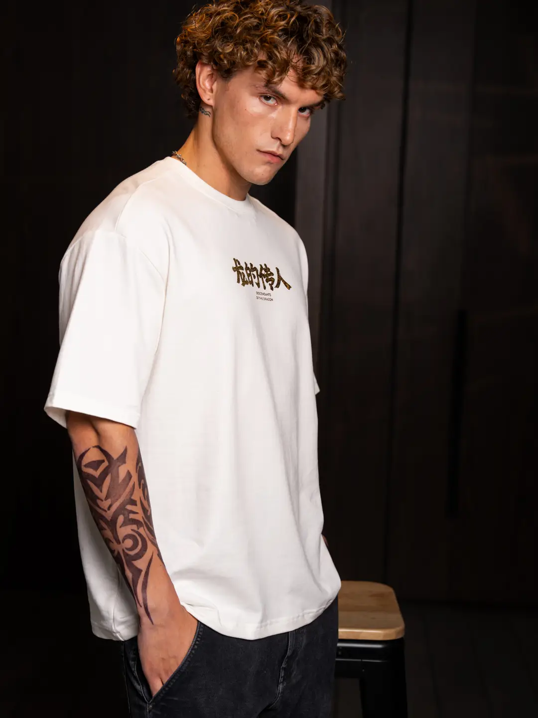 Wrogn X Aliens - The Yin-Yang Dragons | Off White T-Shirt - Image 5