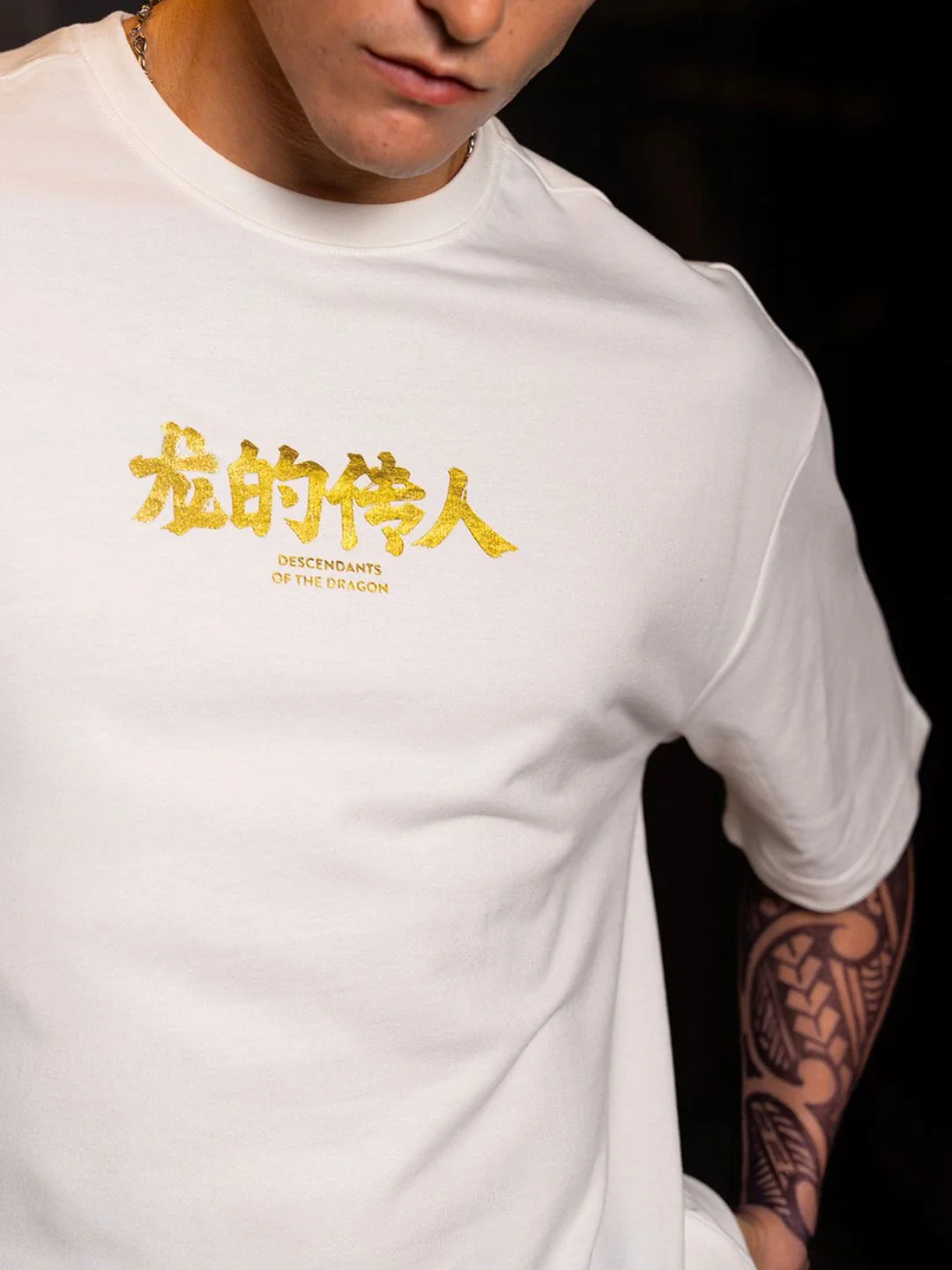 Wrogn X Aliens - The Yin-Yang Dragons | Off White T-Shirt - Image 7