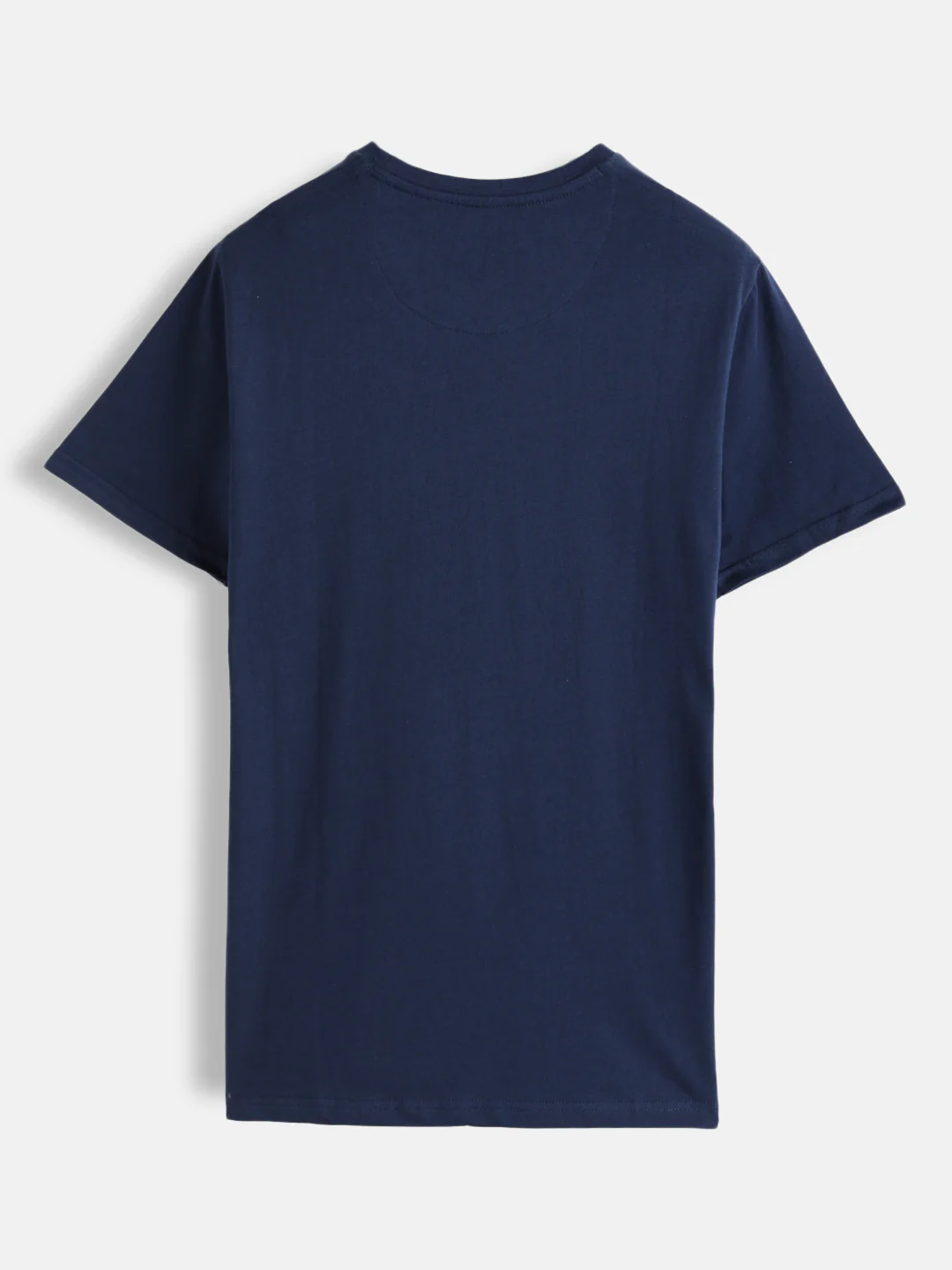 Zen Inspired Chest Print Brand Carrier Crew Neck T-Shirt  | Navy Blue - Image 2