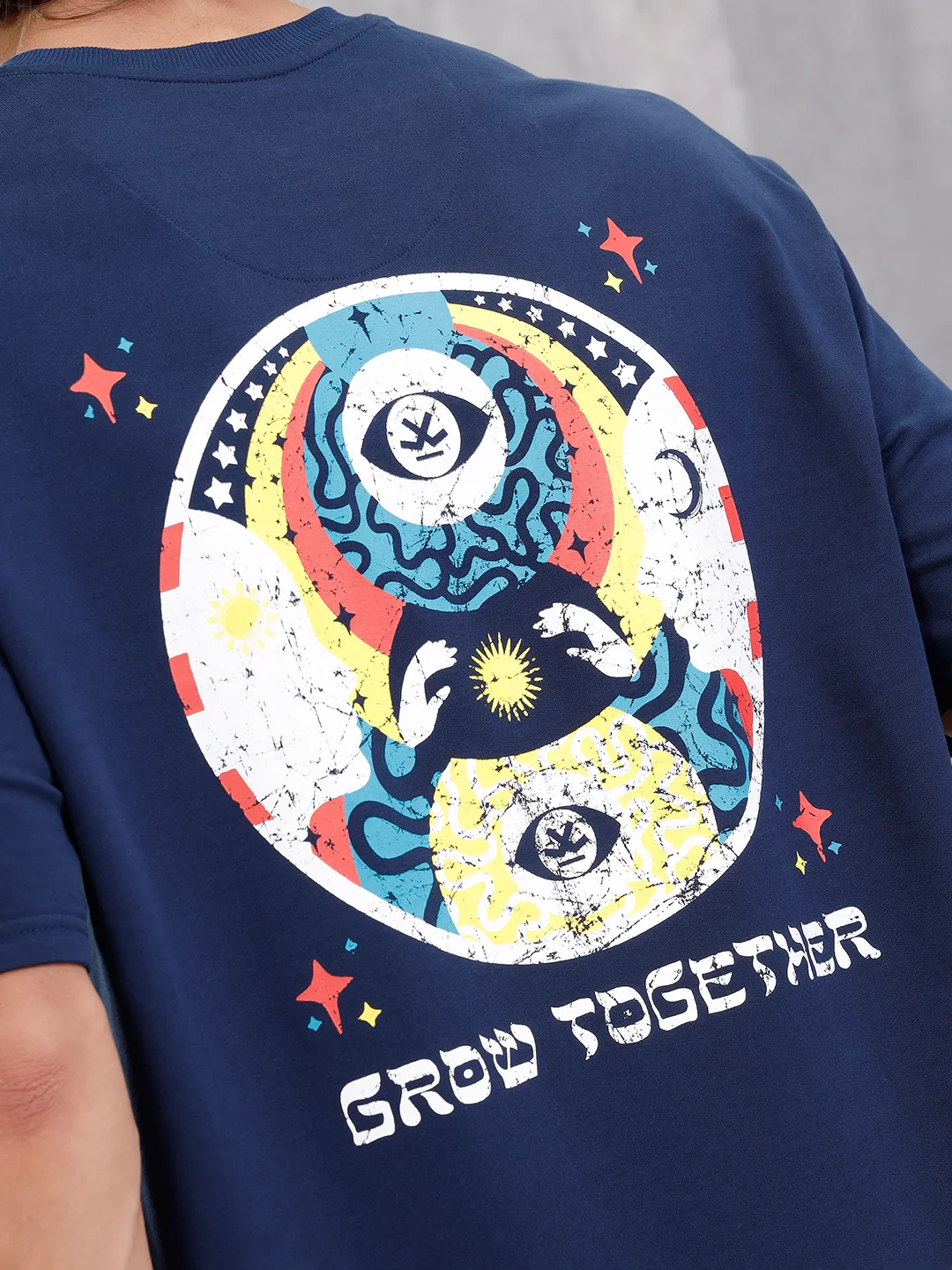 Zen Inspired Oversized Nomad Edition Graphic T-Shirt  |  Blue - Image 4